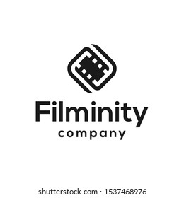 infinity film logo design vector