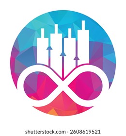 Infinity finance chart vector logo design icon. infinite chart icon illustration.