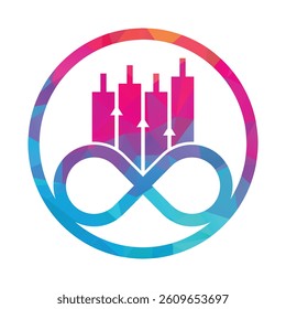 Infinity finance chart vector logo design icon. infinite chart icon illustration.