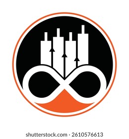 Infinity finance chart vector logo design icon. infinite chart icon illustration.