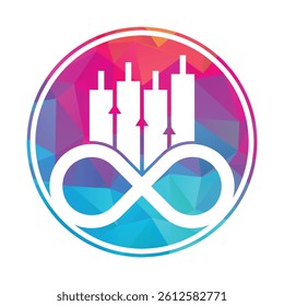 Infinity finance chart vector logo design icon. infinite chart icon illustration.