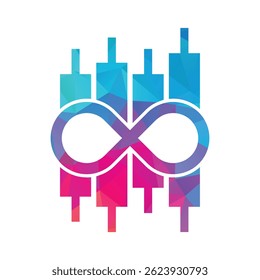 Infinity finance chart vector logo design icon. infinite chart icon illustration.