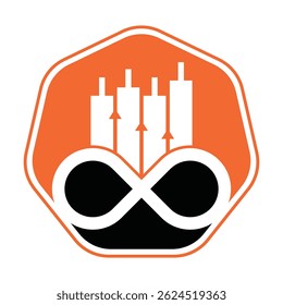 Infinity finance chart vector logo design icon. infinite chart icon illustration.