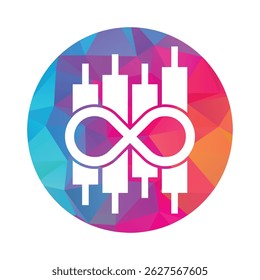 Infinity finance chart vector logo design icon. infinite chart icon illustration.