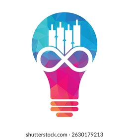 Infinity finance chart vector logo design icon. infinite chart icon illustration.