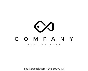 infinity fish line logo design