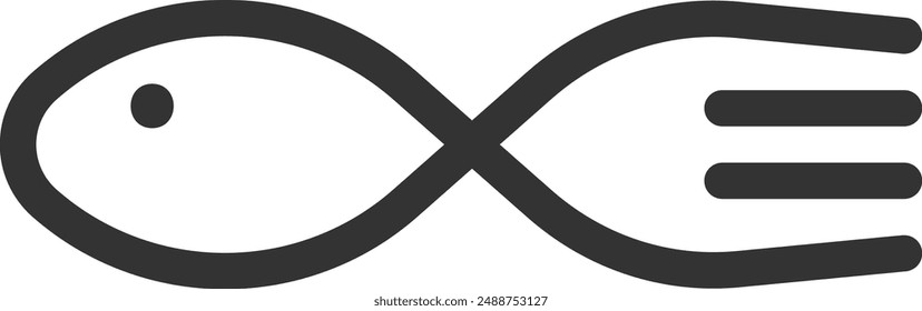 Infinity Fish Spoon Fork Vector Image