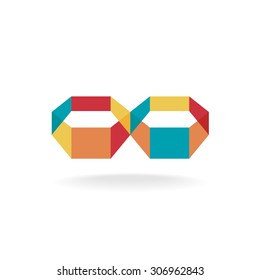 Infinity flat colorful transparent 3d symbol logo