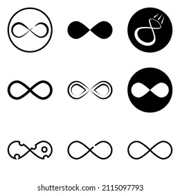 Infinity Flat Icon Set Isolated On White Background