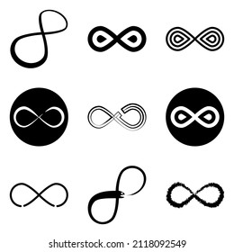 Infinity Flat Icon Set Isolated On White Background