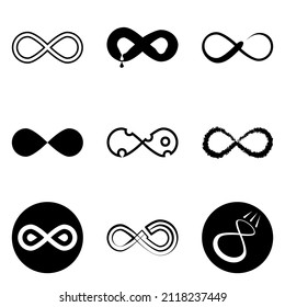 Infinity Flat Icon Set Isolated On White Background
