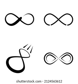 Infinity Flat Icon Set Isolated On White Background