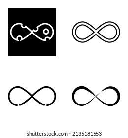 Infinity Flat Icon Set Isolated On White Background
