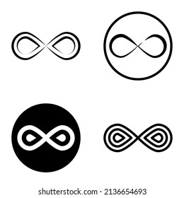 Infinity Flat Icon Set Isolated On White Background