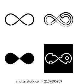 Infinity Flat Icon Set Isolated On White Background