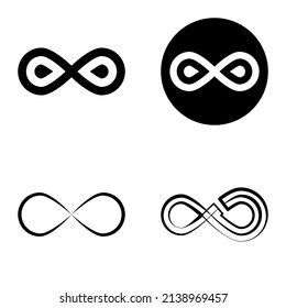 Infinity Flat Icon Set Isolated On White Background