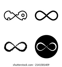 Icono Plano Infinito Conjunto Aislado En Fondo Blanco