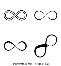 Infinity Flat Icon Set Isolated On White Background