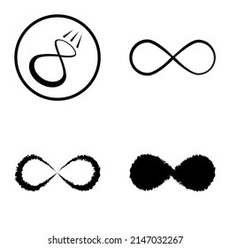 Infinity Flat Icon Set Isolated On White Background