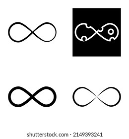 Icono Plano Infinito Conjunto Aislado En Fondo Blanco