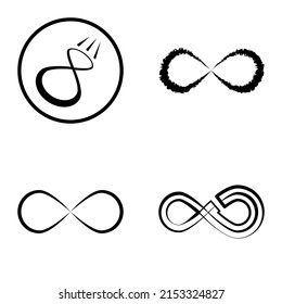 Infinity Flat Icon Set Isolated On White Background