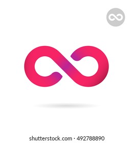 Infinity flat sign, uncertainty concept, 2d flat vector icon, illustration isolated on white background, eps 10