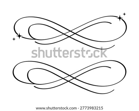 Infinity Flourish Divider with Sparkles, Elegant Calligraphy Swirl Ornament