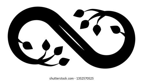 Infinity flourish symbol icon - black, isolated - vector illustration
