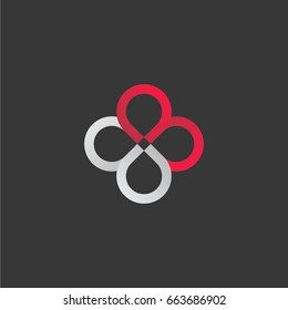 Infinity flower symbol logo, endless speak bubbles.