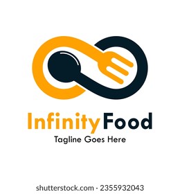 Infinity food design logo template illustration