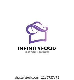 infinity food logo design with fork and spoon element