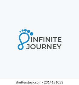 infinity footprints designs for journey logo design vector