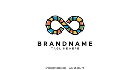 an infinity game themed graphic image, on a white background. graphic vector base.