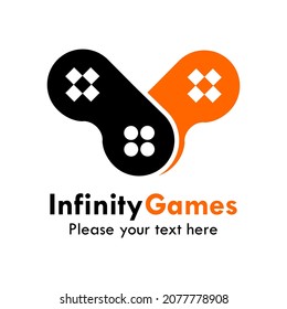 Ilustración de la plantilla del logotipo de juegos con desbordamiento