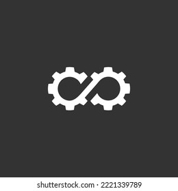 plantilla de ilustración vectorial del logotipo de engranajes infinitos