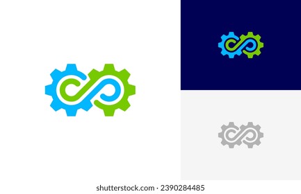 Infinity gear logo design vector