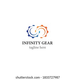 Infinity gear logo template vector icon design