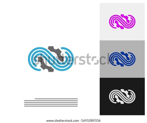 Infinity Gear logo vector template, Creative\
Infinity logo design\
concept