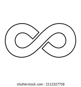 Infinity geometric icon, mathematical tattoo symbol, endless abstract shape vector illustration modern sign .