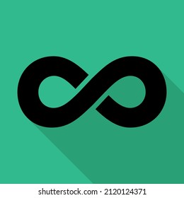 Infinity geometric icon, mathematical tattoo symbol, endless abstract shape vector illustration modern sign .