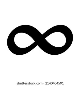 Icono geométrico infinito, símbolo de tatuaje matemático, símbolo de forma abstracta infinita ilustración vectorial moderna .