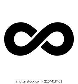 Infinity geometric icon, mathematical tattoo symbol, endless abstract shape vector illustration modern sign .