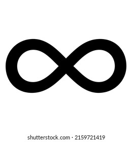 Infinity geometric icon, mathematical tattoo symbol, endless abstract shape vector illustration modern sign .
