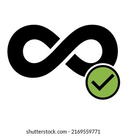 Infinity geometric icon, mathematical tattoo symbol, endless abstract shape vector illustration modern sign .