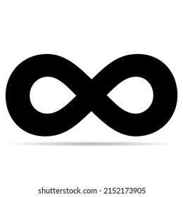 Sombra de icono geométrica infinita, símbolo de tatuaje matemático, símbolo de vectores abstracto infinito de forma abstracta, signo moderno.