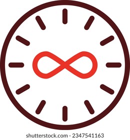 Infinity Glyph Two Color Icon For Personal And Commercial Use.
