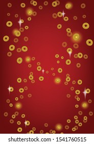 Infinity gold coin vector illustration on a red background.
