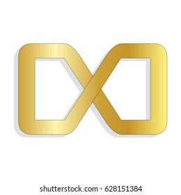 Infinity Gold Icon Symbol Design. Vector illustration isolated on white background