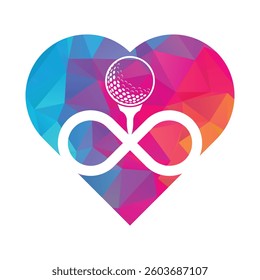 Infinity golf heart shape concept Logo design icon vector.