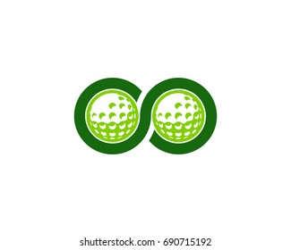 Infinity Golf Icon Logo Design Element